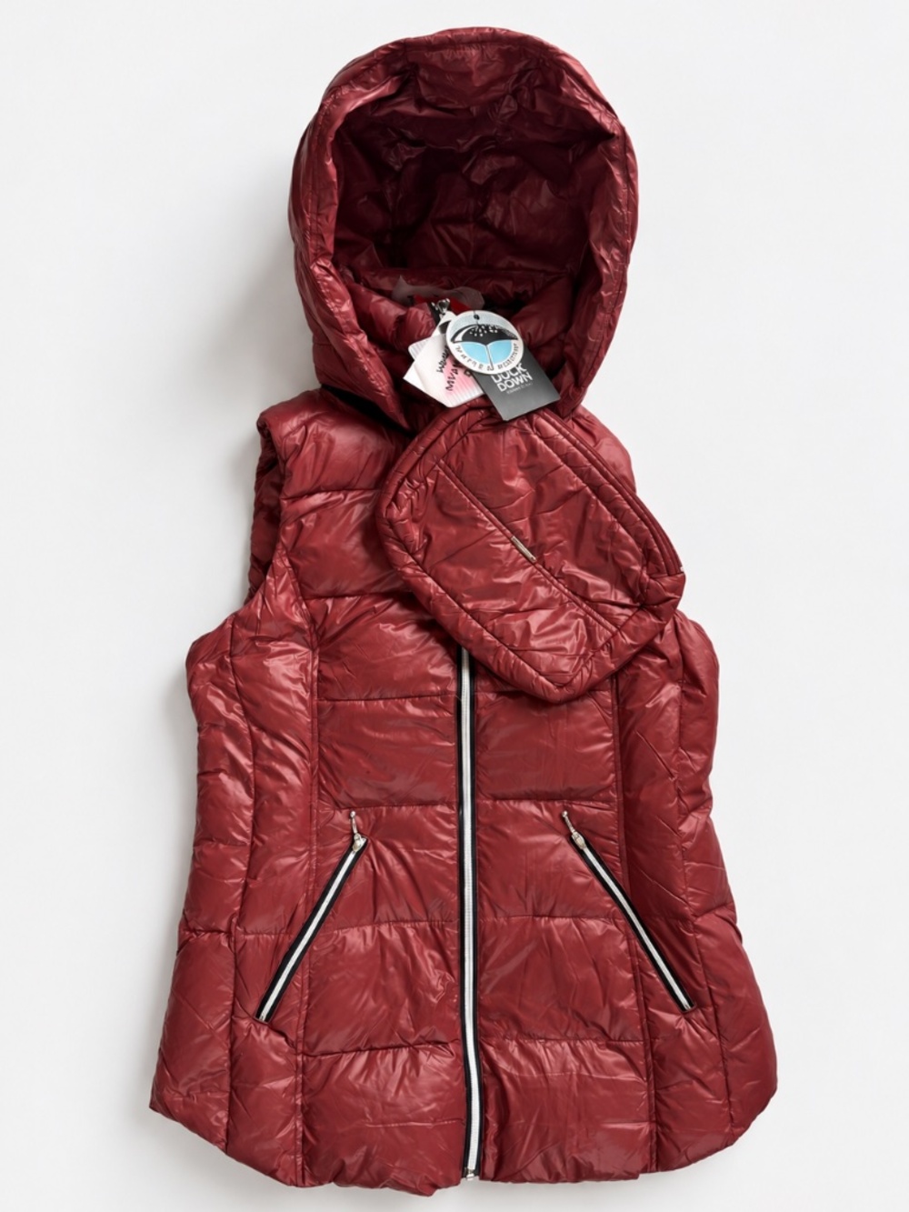 My Anorak Puffer Vest NWT Russet Duck Down Hooded Lightweight M